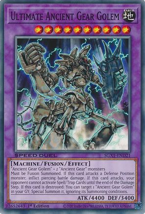 Ultimate Ancient Gear Golem (SGX1-END21) - Speed Duel GX: Duel Academy Box 1st Edition Speed Duel GX: Duel Academy Box Yugioh Single Squirtle Squad Card Shop.