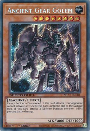 Ancient Gear Golem (Secret Rare) (SGX1-END01) - Speed Duel GX: Duel Academy Box 1st Edition Speed Duel GX: Duel Academy Box Yugioh Single Squirtle Squad Card Shop.