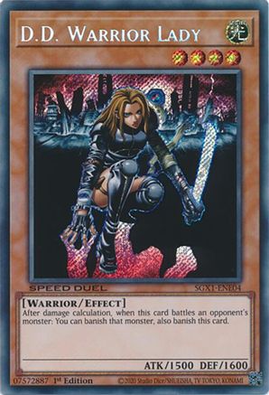 D.D. Warrior Lady (Secret Rare) (SGX1-ENE04) - Speed Duel GX: Duel Academy Box 1st Edition Speed Duel GX: Duel Academy Box Yugioh Single Squirtle Squad Card Shop.
