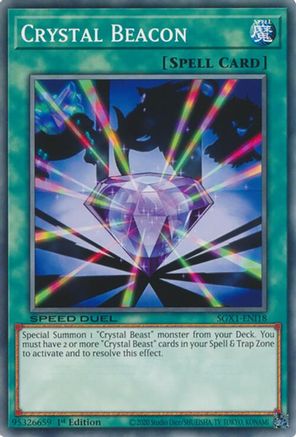 Crystal Beacon (SGX1-ENI18) - Speed Duel GX: Duel Academy Box 1st Edition Speed Duel GX: Duel Academy Box Yugioh Single Squirtle Squad Card Shop.