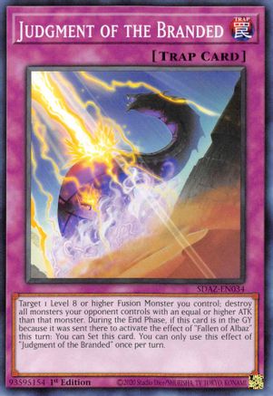 Judgment of the Branded (SDAZ-EN034) - Structure Deck: Albaz Strike 1st Edition Structure Deck: Albaz Strike Yugioh Single Squirtle Squad Card Shop.