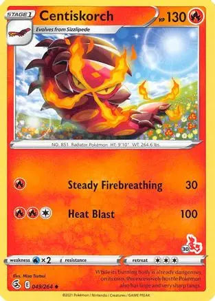 Centiskorch - 049/264 (#30 Cinderace Stamped)/264 Battle Academy 2022 - Promo