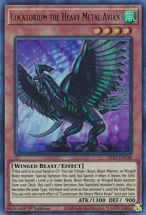 Cocatorium the Heavy Metal Avian (GFP2-EN038) - Ghosts From the Past: The 2nd Haunting 1st Edition Ghosts From the Past: The 2nd Haunting Yugioh Single Squirtle Squad Card Shop.
