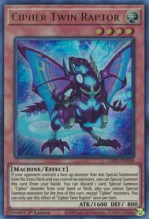 Cipher Twin Raptor (GFP2-EN109) - Ghosts From the Past: The 2nd Haunting 1st Edition Ghosts From the Past: The 2nd Haunting Yugioh Single Squirtle Squad Card Shop.
