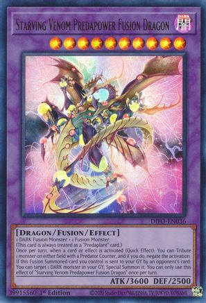 Starving Venom Predapower Fusion Dragon (DIFO-EN036) - Dimension Force 1st Edition Dimension Force Yugioh Single Squirtle Squad Card Shop.