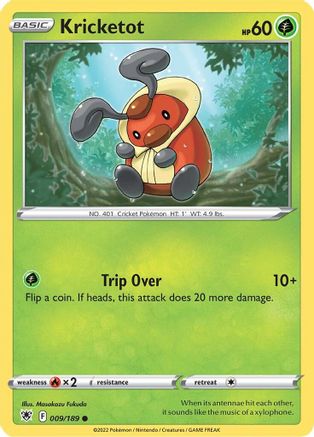 Kricketot 009 SWSH10 Astral Radiance - Common SWSH10: Astral Radiance Pokemon Single Squirtle Squad Card Shop.