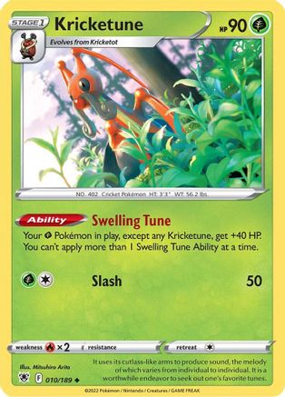 Kricketune 010 SWSH10 Astral Radiance - Uncommon SWSH10: Astral Radiance Pokemon Single Squirtle Squad Card Shop.