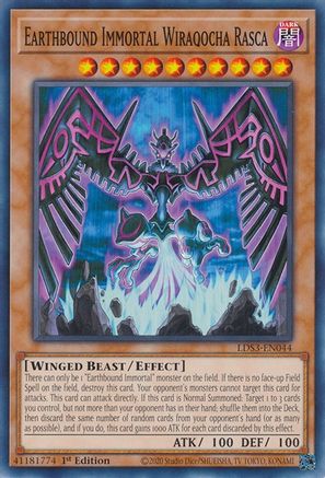 Earthbound Immortal Wiraqocha Rasca (LDS3-EN044) - Legendary Duelists: Season 3 1st Edition Legendary Duelists: Season 3 Yugioh Single Squirtle Squad Card Shop.