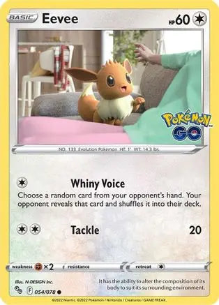 Eevee 054 - Reverse Holofoil Pokemon GO - Common