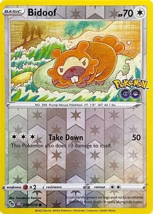 Bidoof (Peelable Ditto) 059 - Reverse Holofoil Pokemon GO - Common