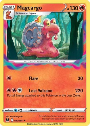 Magcargo 022 - Reverse Holofoil SWSH11 Lost Origin - Rare SWSH11: Lost Origin Pokemon Single Squirtle Squad Card Shop.