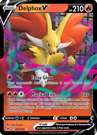 Delphox V 027/196 – Lost Origin – Ultra Rare Pokémon Card