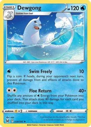 Dewgong 034 SWSH11 Lost Origin - Rare