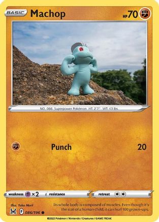 Machop 086 - Reverse Holofoil SWSH11 Lost Origin - Common SWSH11: Lost Origin Pokemon Single Squirtle Squad Card Shop.