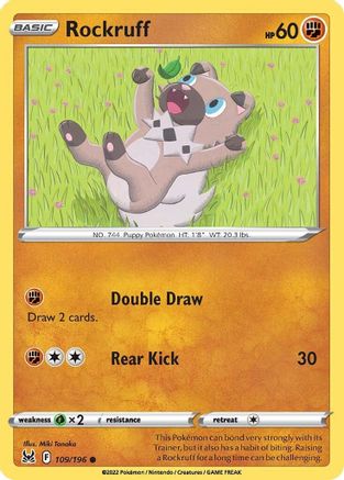 Rockruff 109 - Reverse Holofoil SWSH11 Lost Origin - Common SWSH11: Lost Origin Pokemon Single Squirtle Squad Card Shop.