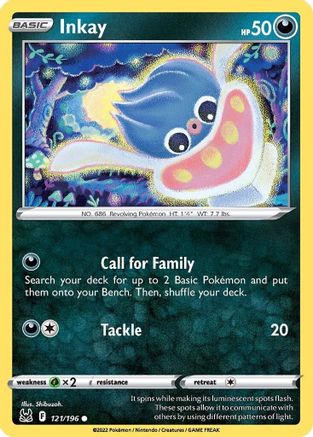 Inkay (121) (121) 121 SWSH11 Lost Origin - Common SWSH11: Lost Origin Pokemon Single Squirtle Squad Card Shop.