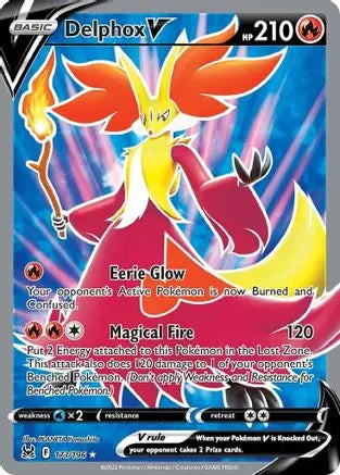 Delphox V (Full Art) 173 - Holofoil SWSH11 Lost Origin - Ultra Rare SWSH11: Lost Origin Pokemon Single Squirtle Squad Card Shop.