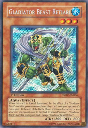 Gladiator Beast Retiari (CSOC-EN086) - Crossroads of Chaos Unlimited Crossroads of Chaos Yugioh Single Squirtle Squad Card Shop.