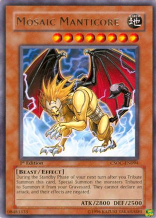 Mosaic Manticore (CSOC-EN094) - Crossroads of Chaos Unlimited Crossroads of Chaos Yugioh Single Squirtle Squad Card Shop.