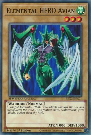 Elemental HERO Avian (SGX2-ENA01) - Speed Duel GX: Midterm Paradox 1st Edition Speed Duel GX: Midterm Paradox Yugioh Single Squirtle Squad Card Shop.
