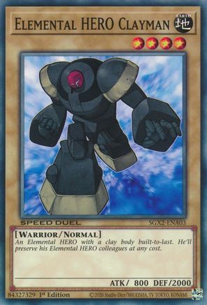 Elemental HERO Clayman (SGX2-ENA03) - Speed Duel GX: Midterm Paradox 1st Edition Speed Duel GX: Midterm Paradox Yugioh Single Squirtle Squad Card Shop.