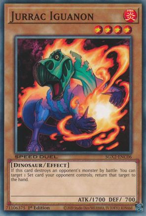 Jurrac Iguanon (SGX2-ENC06) - Speed Duel GX: Midterm Paradox 1st Edition Speed Duel GX: Midterm Paradox Yugioh Single Squirtle Squad Card Shop.