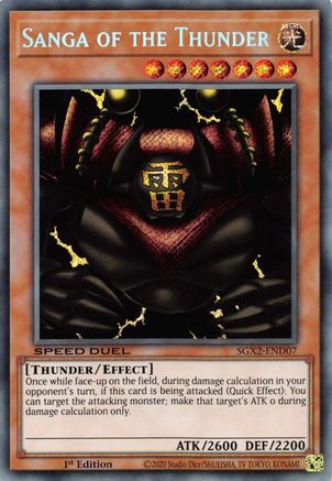 Sanga of the Thunder (Secret Rare) (SGX2-END07) - Speed Duel GX: Midterm Paradox 1st Edition Speed Duel GX: Midterm Paradox Yugioh Single Squirtle Squad Card Shop.