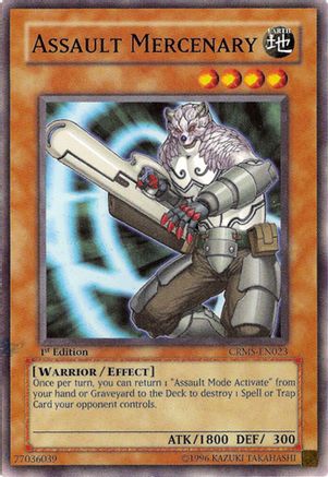 Assault Mercenary (CRMS-EN023) - Crimson Crisis Unlimited Crimson Crisis Yugioh Single Squirtle Squad Card Shop.
