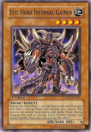 Evil Hero Infernal Gainer (DP06-EN007) - Duelist Pack 6: Jaden Yuki 3 1st Edition Duelist Pack 6: Jaden Yuki 3 Yugioh Single Squirtle Squad Card Shop.