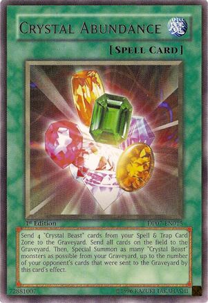 Crystal Abundance (DP07-EN015) - Duelist Pack 7: Jesse Anderson 1st Edition Duelist Pack 7: Jesse Anderson Yugioh Single Squirtle Squad Card Shop.