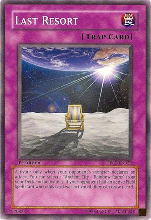 Last Resort (DP07-EN022) - Duelist Pack 7: Jesse Anderson 1st Edition Duelist Pack 7: Jesse Anderson Yugioh Single Squirtle Squad Card Shop.