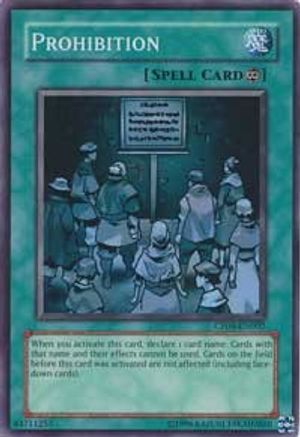 Prohibition (CP08-EN002 ) - Champion Pack 8 Unlimited Champion Pack 8 Yugioh Single Squirtle Squad Card Shop.