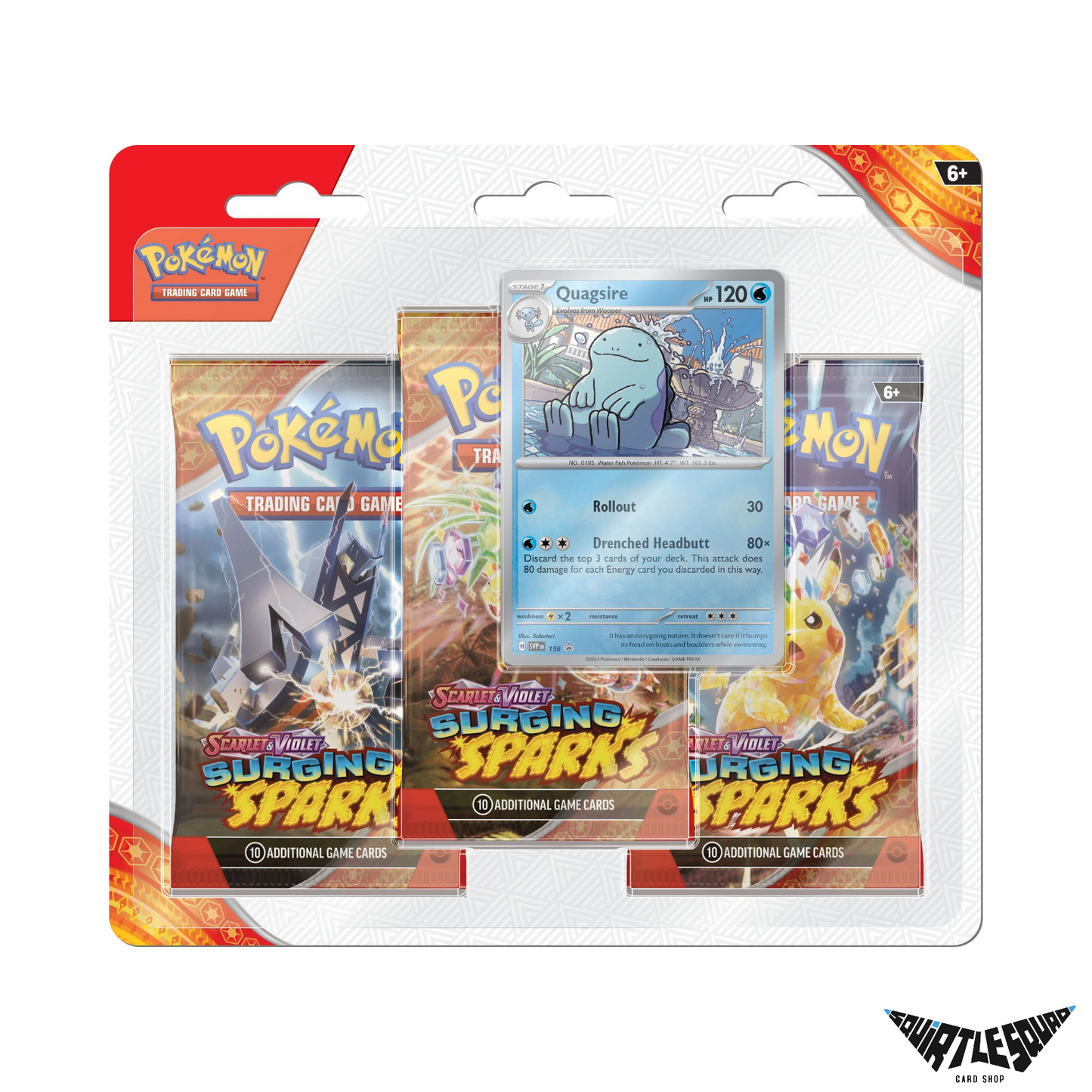 Pokemon - Surging Sparks - 3 Pack Blister - Quagsire Promo