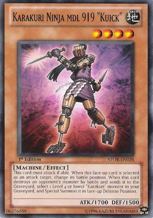 Karakuri Ninja mdl 919 "Kuick" (STOR-EN028) - Storm of Ragnarok Unlimited Storm of Ragnarok Yugioh Single Squirtle Squad Card Shop.