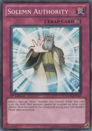 Solemn Authority (STOR-EN067) - Storm of Ragnarok 1st Edition Storm of Ragnarok Yugioh Single Squirtle Squad Card Shop.