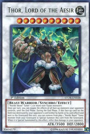 Thor, Lord of the Aesir (STOR-EN038) - Storm of Ragnarok 1st Edition Storm of Ragnarok Yugioh Single Squirtle Squad Card Shop.