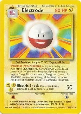 Electrode 021 Base Set - Rare Base Set Pokemon Single Squirtle Squad Card Shop.