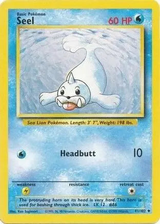 Seel 041/102 - Base Set Unlimited - Uncommon Pokémon Card Base Set Pokemon Single Squirtle Squad Card Shop.