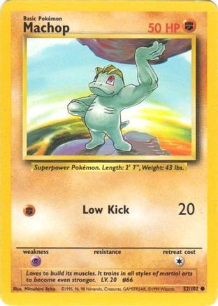 Machop 052 Base Set - Common Base Set Pokemon Single Squirtle Squad Card Shop.