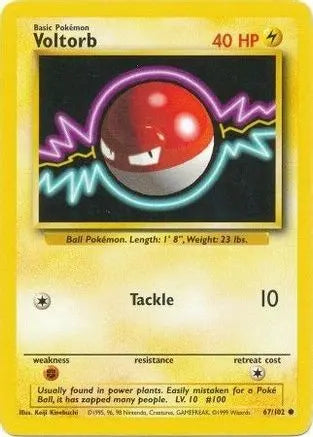 Voltorb 067/102 - Base Set Unlimited - Common Pokémon Card Base Set Pokemon Single Squirtle Squad Card Shop.