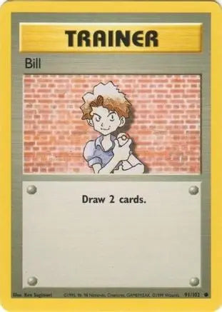 Bill 091/102 - Base Set Unlimited - Common Pokémon Card Base Set Pokemon Single Squirtle Squad Card Shop.