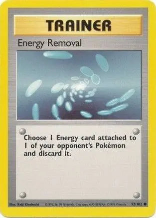 Energy Removal 092/102 - Base Set Unlimited - Uncommon Pokémon Card Base Set Pokemon Single Squirtle Squad Card Shop.