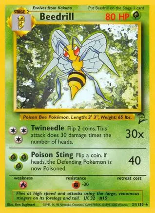 Beedrill 021 Base Set 2 - Rare Base Set 2 Pokemon Single Squirtle Squad Card Shop.