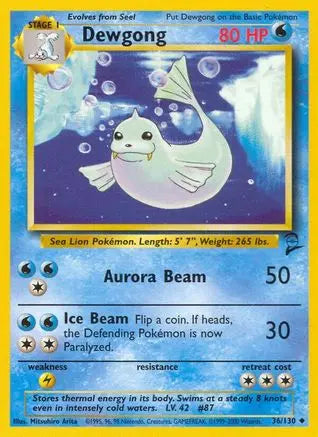 Dewgong 036 Base Set 2 - Uncommon Base Set 2 Pokemon Single Squirtle Squad Card Shop.