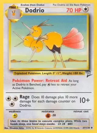 Dodrio 037 Base Set 2 - Uncommon Base Set 2 Pokemon Single Squirtle Squad Card Shop.