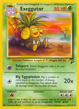 Exeggutor 039 Base Set 2 - Uncommon Base Set 2 Pokemon Single Squirtle Squad Card Shop.