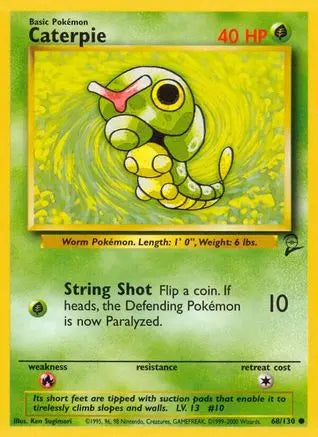 Caterpie 068 Base Set 2 - Common Base Set 2 Pokemon Single Squirtle Squad Card Shop.