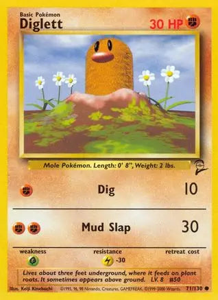 Diglett 071 Base Set 2 - Common Base Set 2 Pokemon Single Squirtle Squad Card Shop.