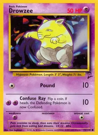 Drowzee 073 Base Set 2 - Common Base Set 2 Pokemon Single Squirtle Squad Card Shop.