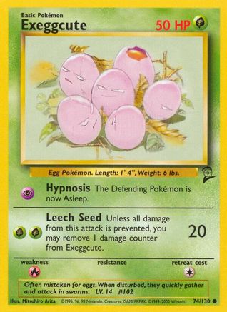 Exeggcute 074 Base Set 2 - Common Base Set 2 Pokemon Single Squirtle Squad Card Shop.